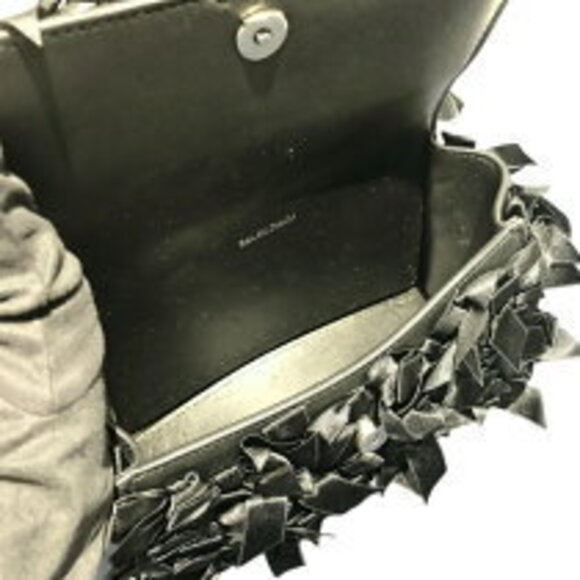 Balenciaga Hourglass XS Black Satin Leather Shoulder Bag - Picture 7 of 11